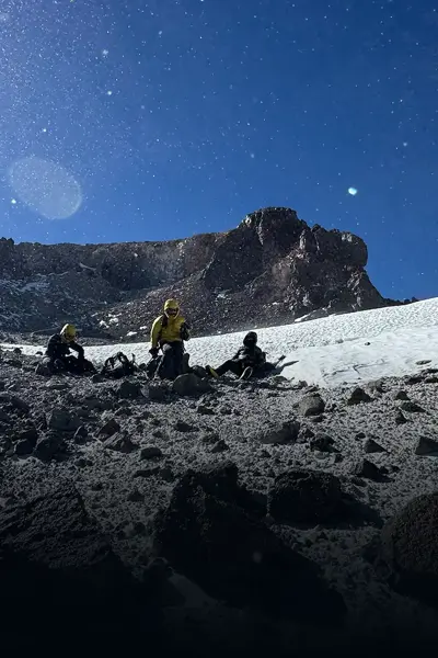 Approaching the caldera at 6,750m: Credit BecomingX/Mark Beaumont